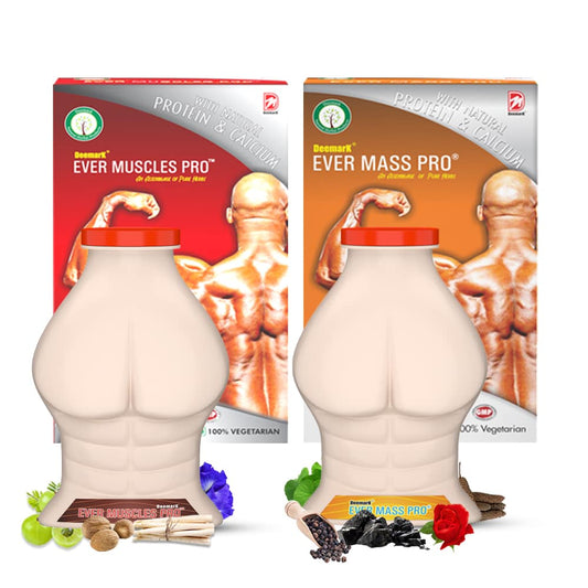 Ever Muscle Pro & Mass Pro- Ayurvedic Supplement for Weight Gain & Muscle Building