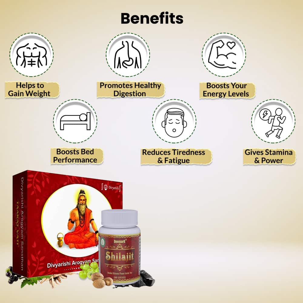 Taakat Vati and Shilajit Gold - Ayurvedic Combo to Boost Weight, Stamina, and Power
