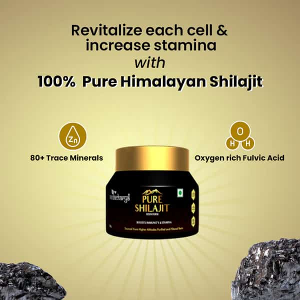 Vedacharya Pure Shilajit Resin for Health & Wellness - 100% Ayurvedic